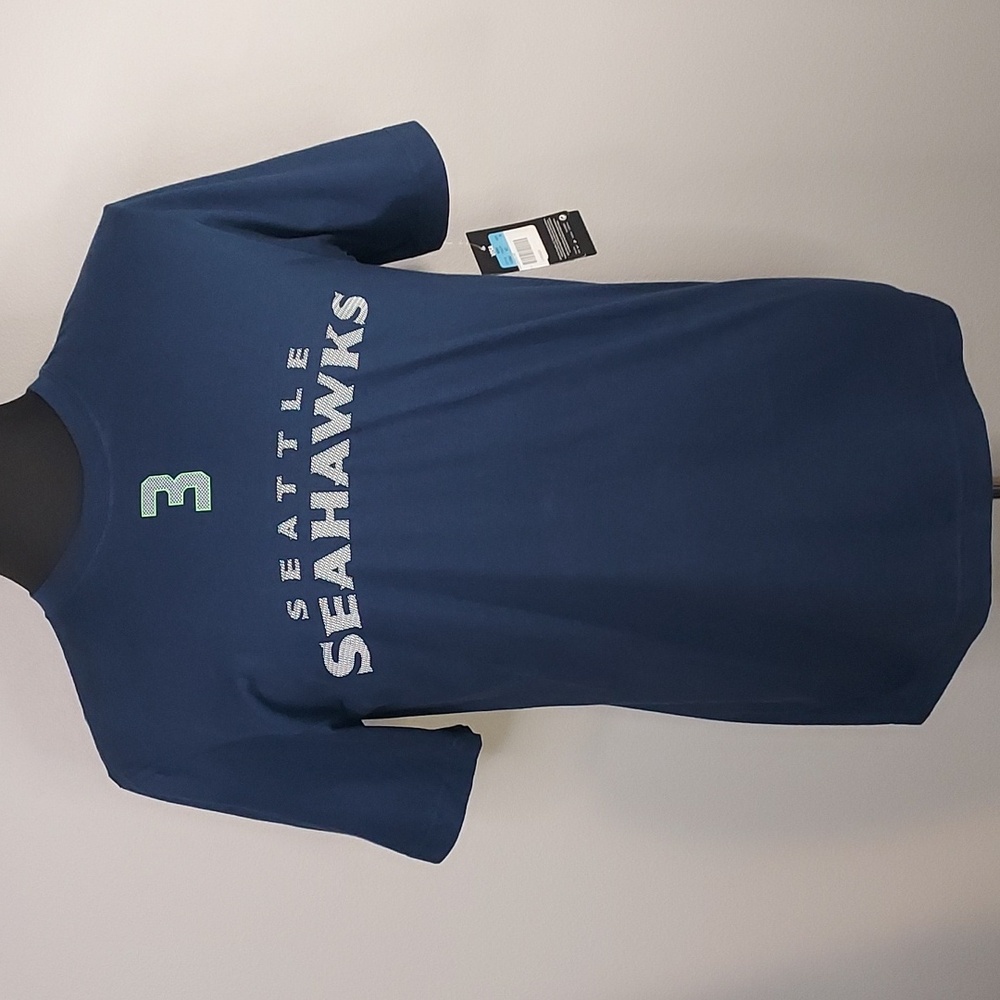 Nike NFL Seattle Seahawks #3 Wilson Regular Fit S/S Navy Blue T-Shirt Med NWT